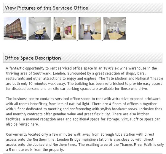 Copywriting: Office property descriptions